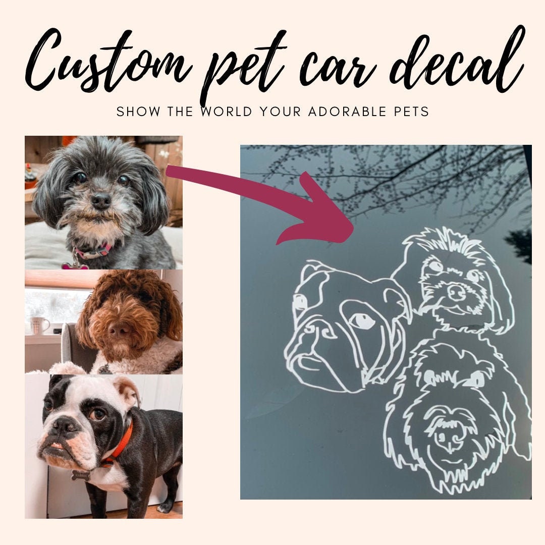 Custom Pet Car Decal Dog/Cat Vinyl Decals Laptop decal Etsy