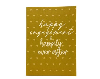 Happy Engagement and Happily Ever After Greeting Card - Blank Cards - Wedding Engagement Gift - Printed Cards - Engagement party