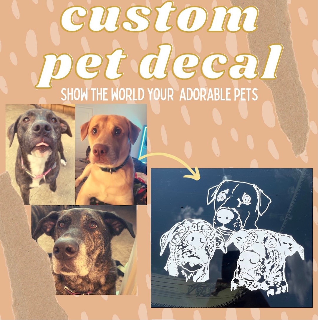 Custom Pet Car Decal Dog/cat Vinyl Decals Laptop Decal Pet Portrait Pet