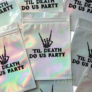 Til Death Do Us Party | In Sickness and in Health Theme Clear Holographic Party Kit Bag Bachelorette Party Essentials