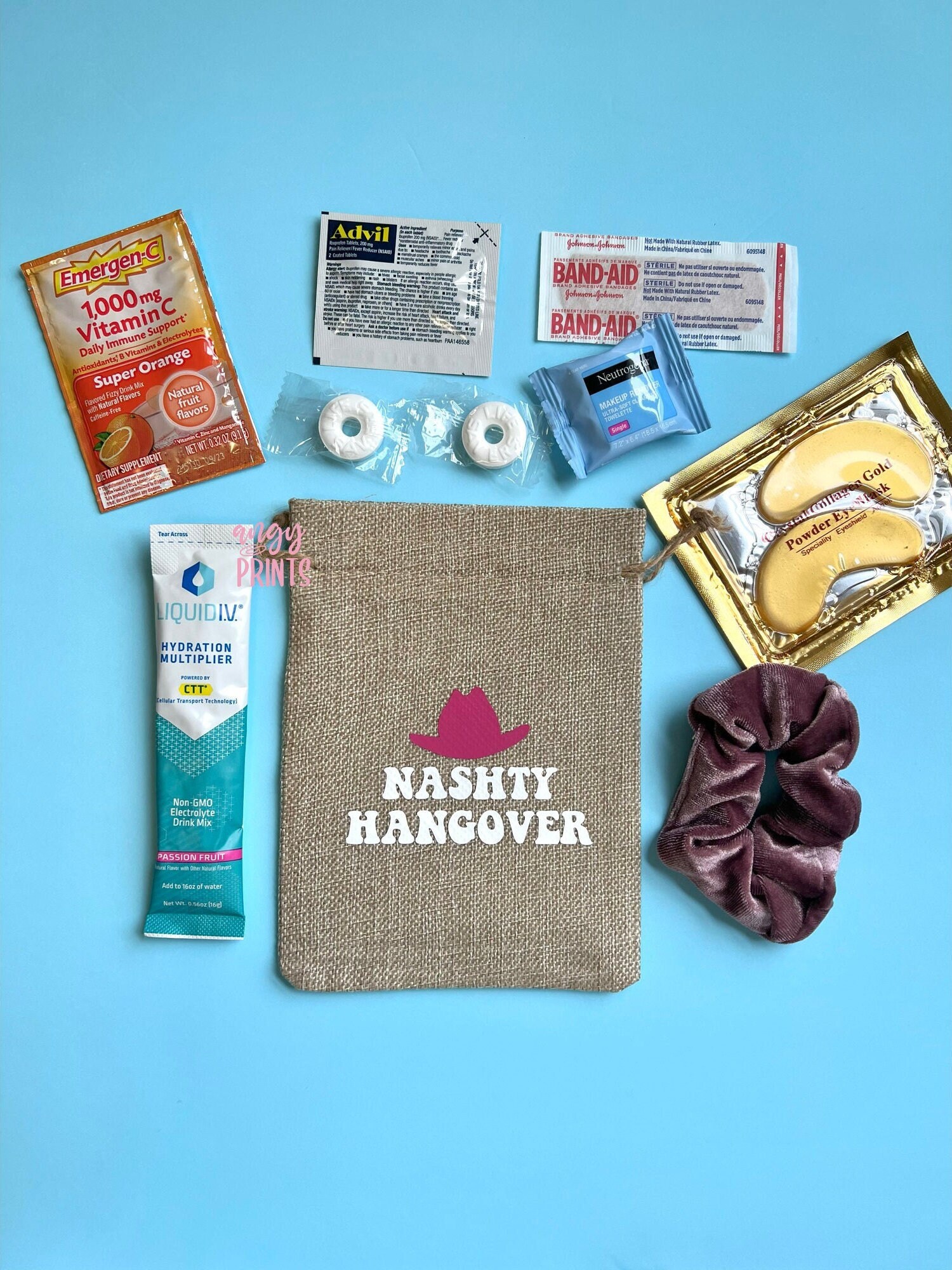 Nashty Hangover Kit Nash Bash Burlap Drawstring Fully Etsy