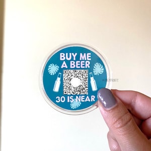 Birthday Party Venmo QR Sticker Code Buttons