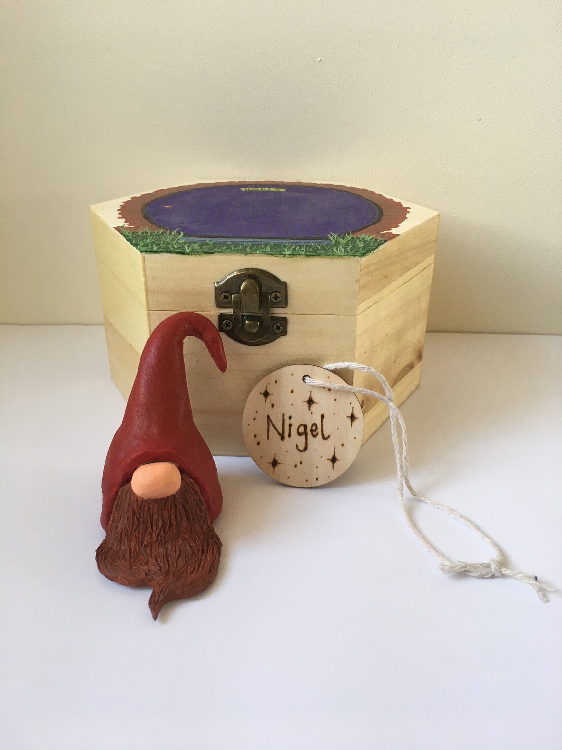 Handmade Gnome With Wooden Box Etsy UK