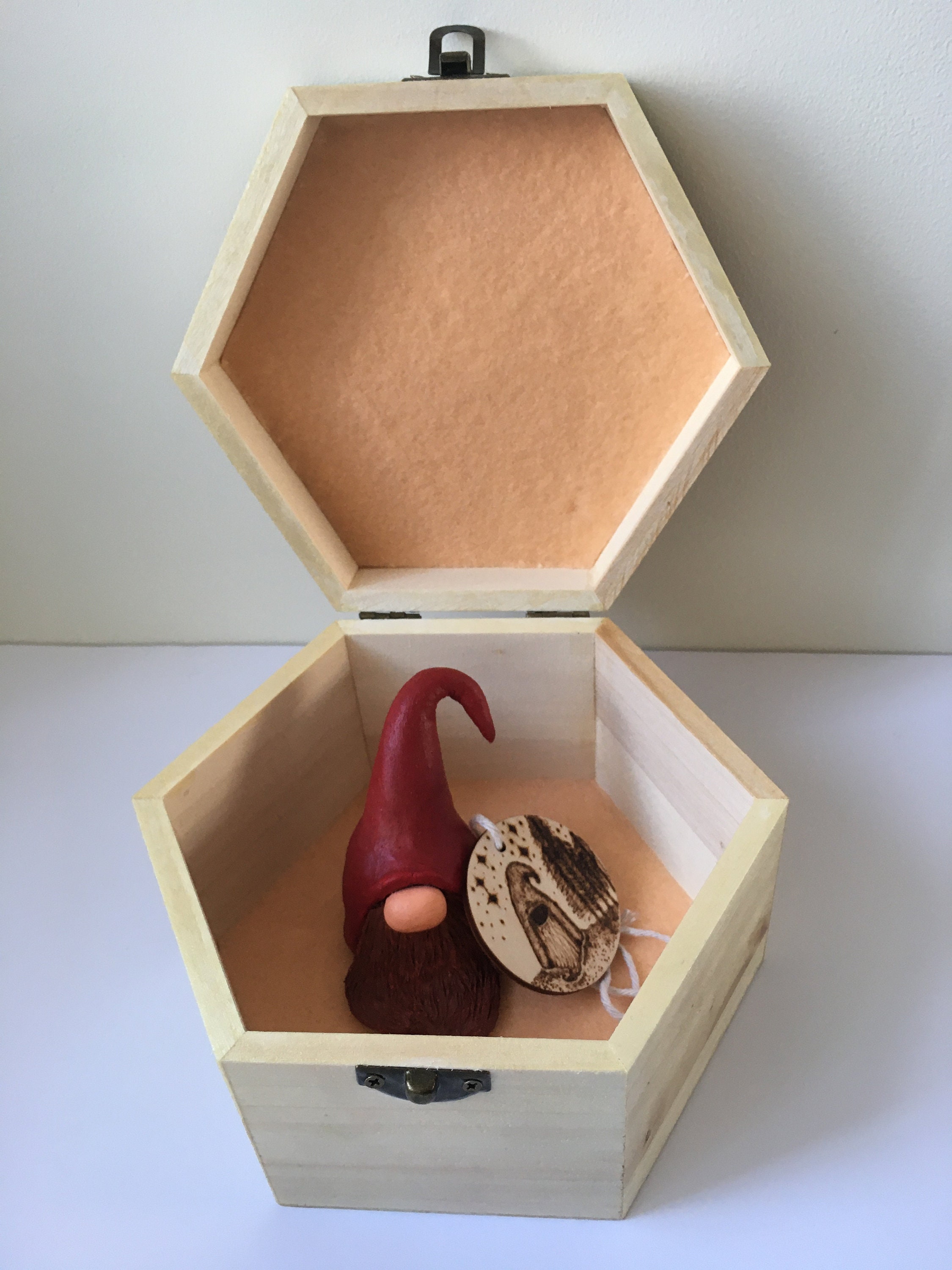 Handmade Gnome With Wooden Box Etsy UK