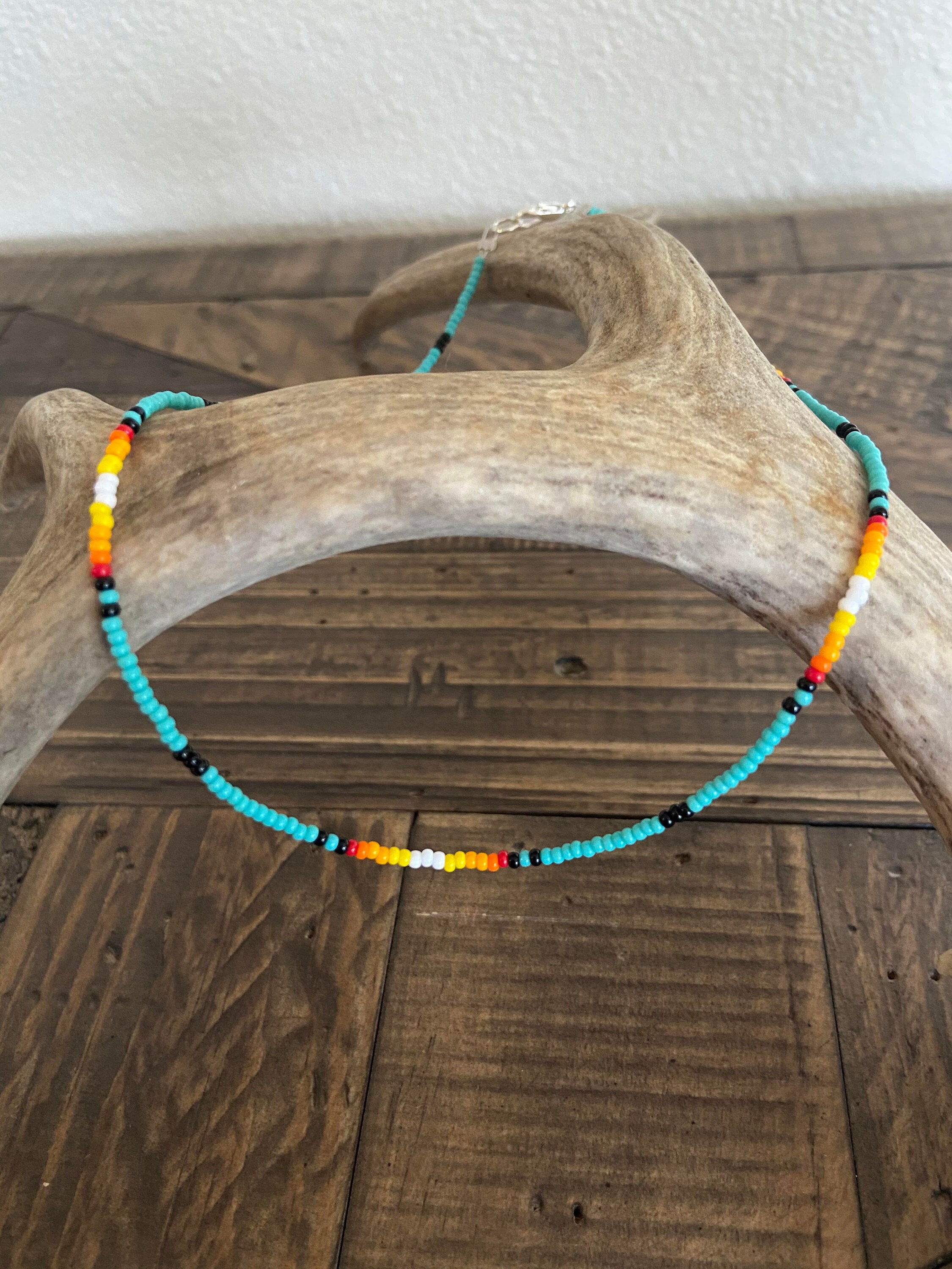 Western Style Seed Bead Choker Necklace Etsy