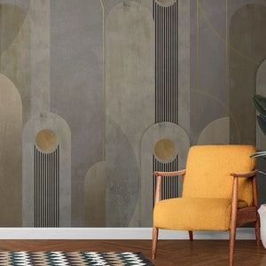 Art Deco Wallpaper Geometric Contemporary Wall MuralAbstract Wallpaper Self-adhesive or Traditional Wallpaper