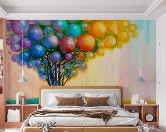Hot Air Balloon Wallpaper Mural: Peel and Stick Nursery Decor