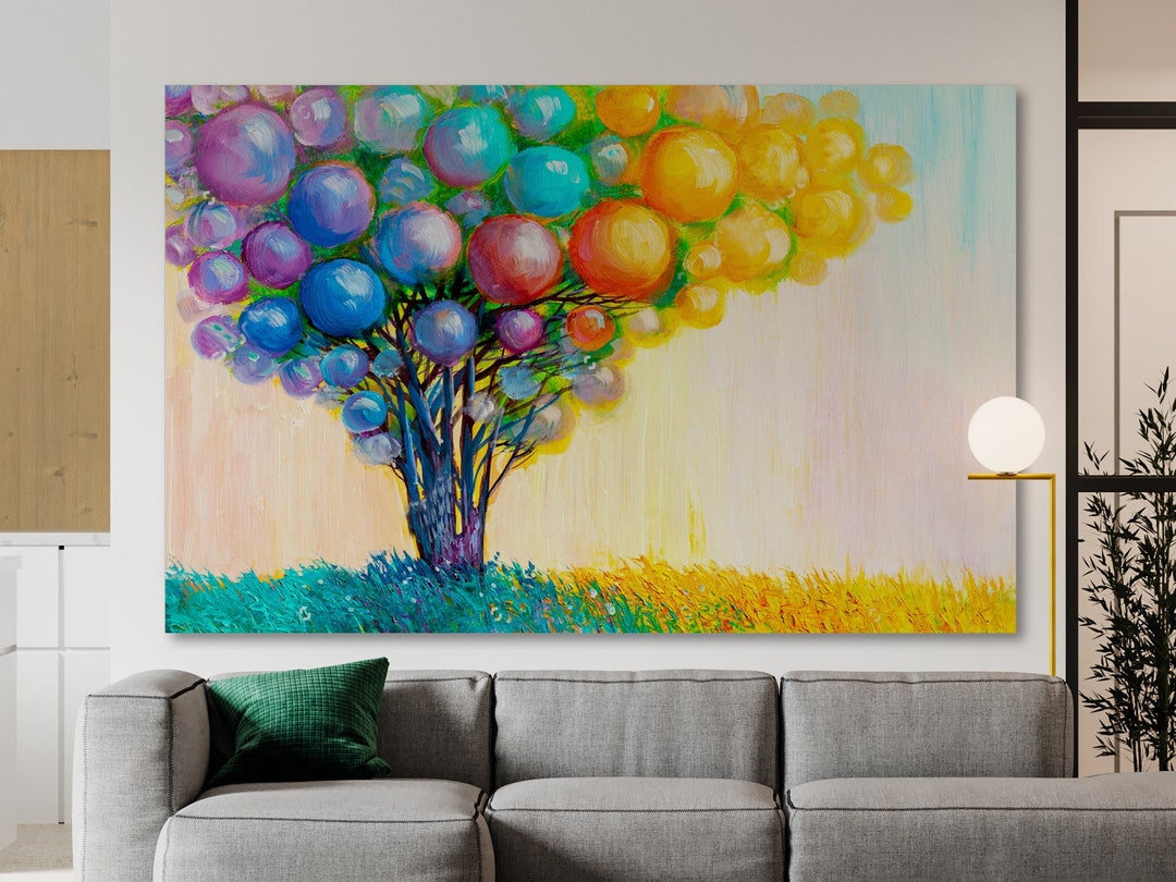 Tree Wall Art Decor Tree of Life Wall Art Colorful Tree Painting Modern