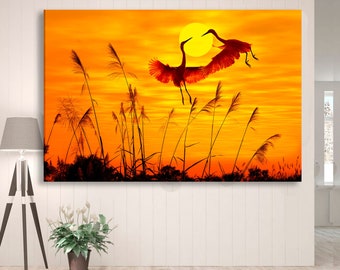 cranes wall art dancing cranes canvas print