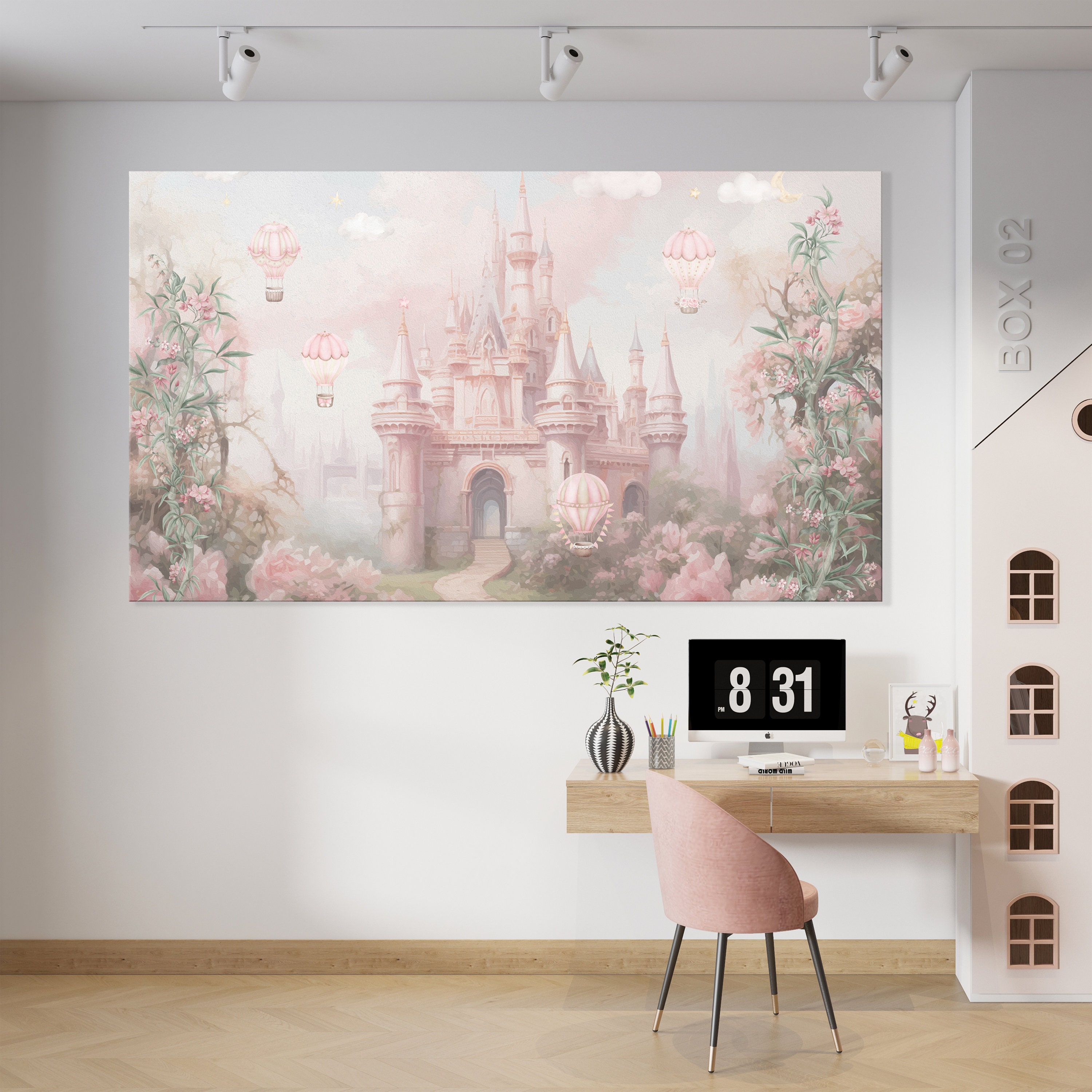 Princess Castle Canvas Print, Nursery Wall Art, Girls Wall Decor - Etsy