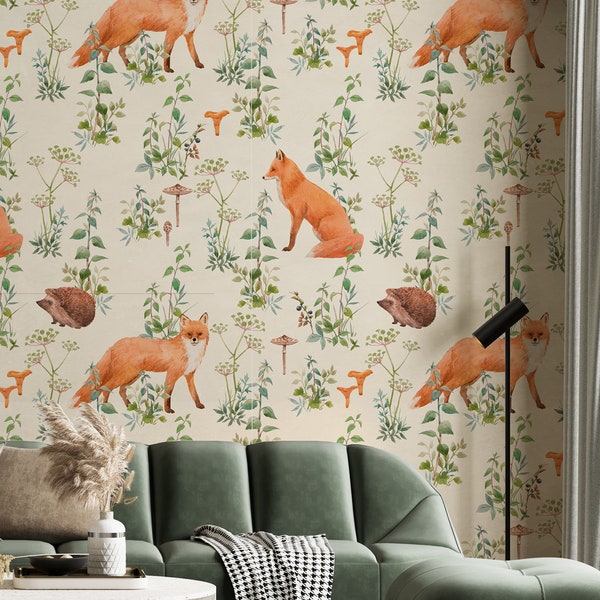Woodland Wallpaper Etsy
