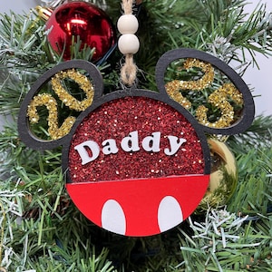 Personalised Disney Style Christmas Family Bauble/ Hanging decoration - Mickey Mouse Inspired