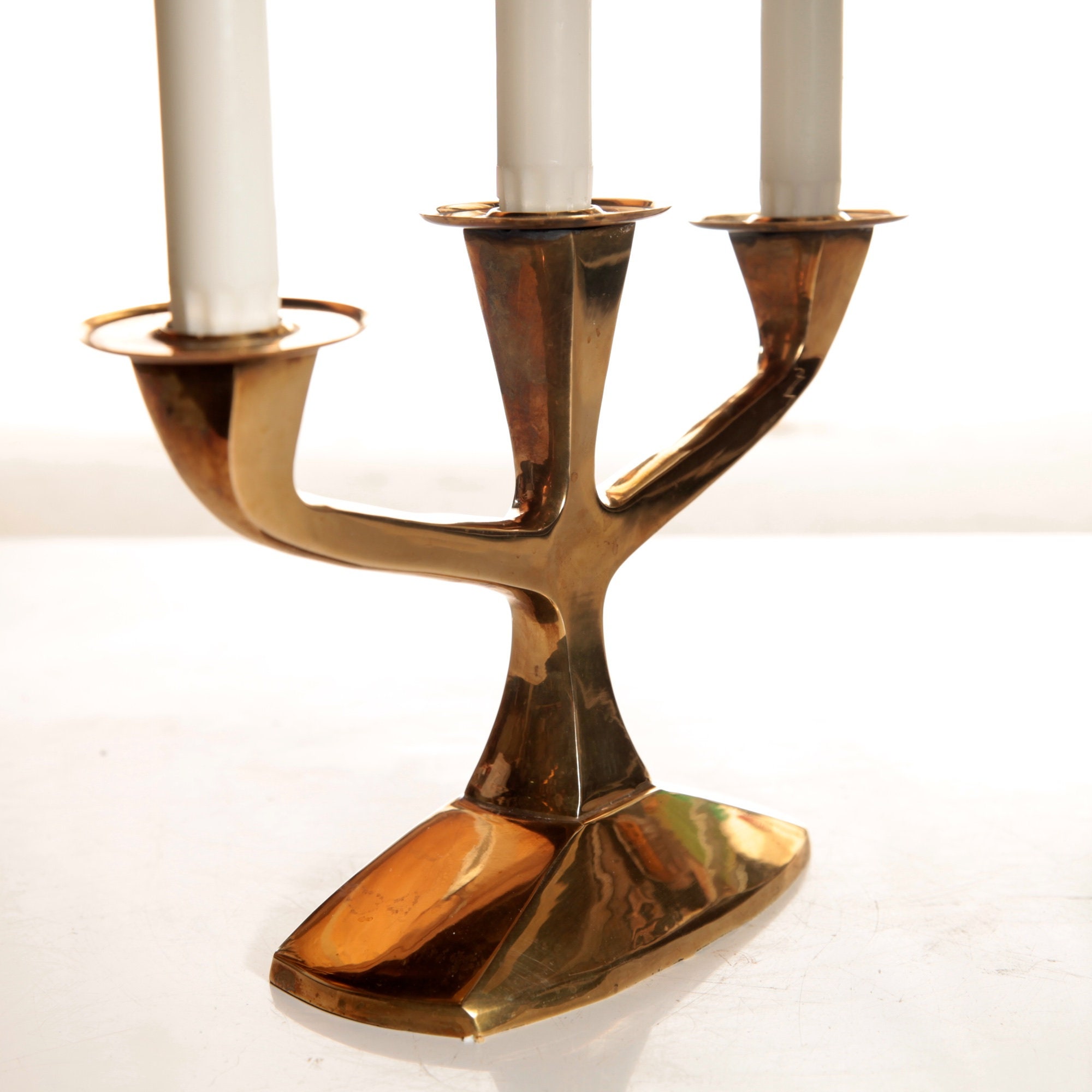 Brass Ljusstake 3 Candle Svensk Tillverkade 1950's - Etsy Israel