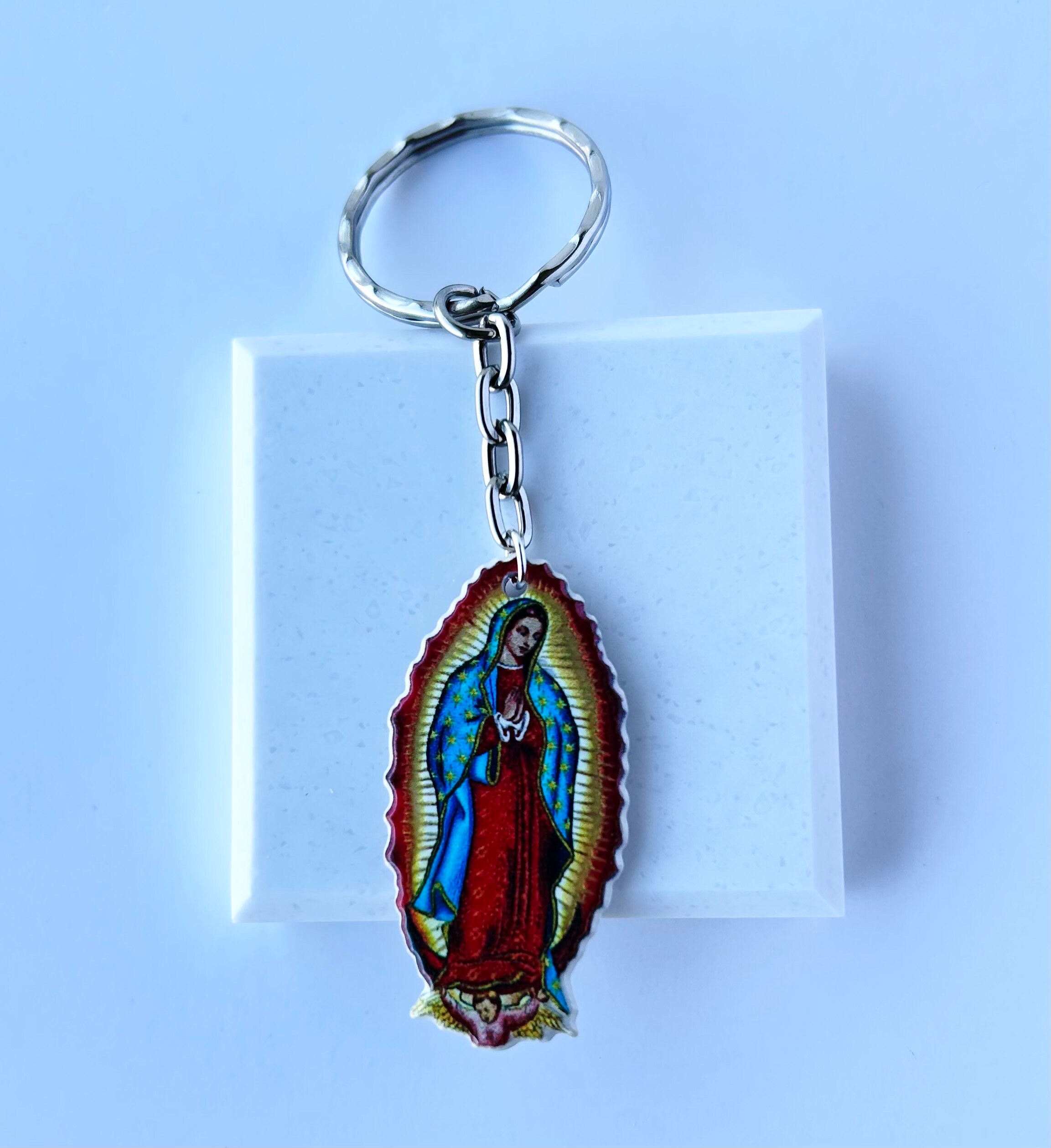 Virgin Mary Acrylic Keychain, Our Lady of Guadalupe, Car Accessories ...