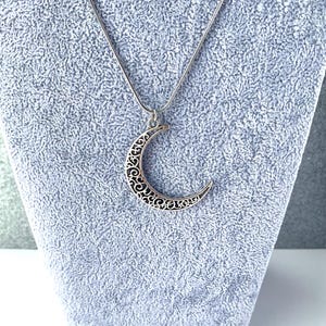Crescent Moon Necklace, Moon Lover Gift, Celestial Jewelry, 18” Stainless Steel Chain, Gifts For Her, Gift Giving, Moon Jewelry