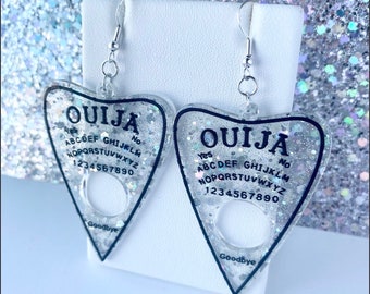Ouija Board Planchette Earrings, Halloween, Gothic, Hypoallergenic