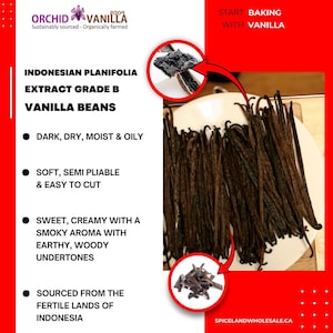 Indonesian Vanilla Beans Planifolia Extract Grade-B For Extract Making 1oz, 3oz, 5oz, 10oz, 20oz, 30oz