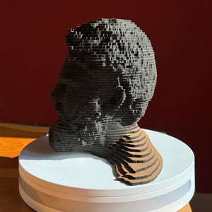 Custom Bust Sculpture Laser Cut Layered Wood image 4