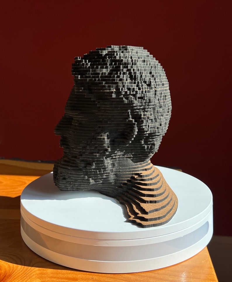 Custom Bust Sculpture Laser Cut Layered Wood image 4