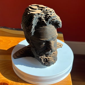 Custom Bust Sculpture Laser Cut Layered Wood image 5