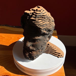 Custom Bust Sculpture Laser Cut Layered Wood image 6