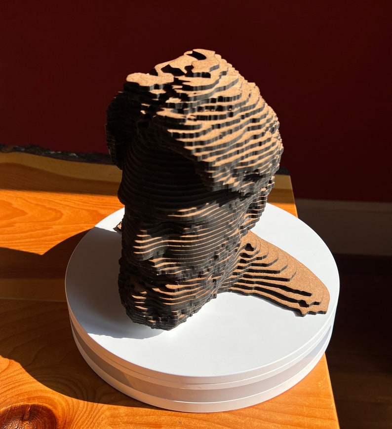 Custom Bust Sculpture Laser Cut Layered Wood image 6