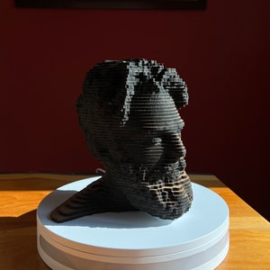 Custom Bust Sculpture Laser Cut Layered Wood image 2