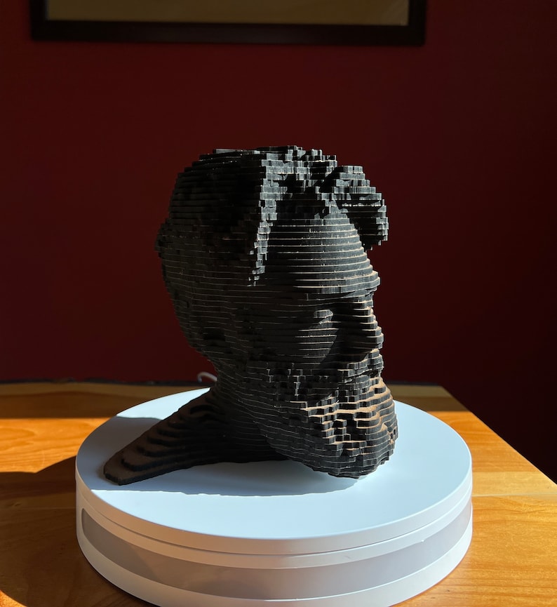 Custom Bust Sculpture Laser Cut Layered Wood image 2