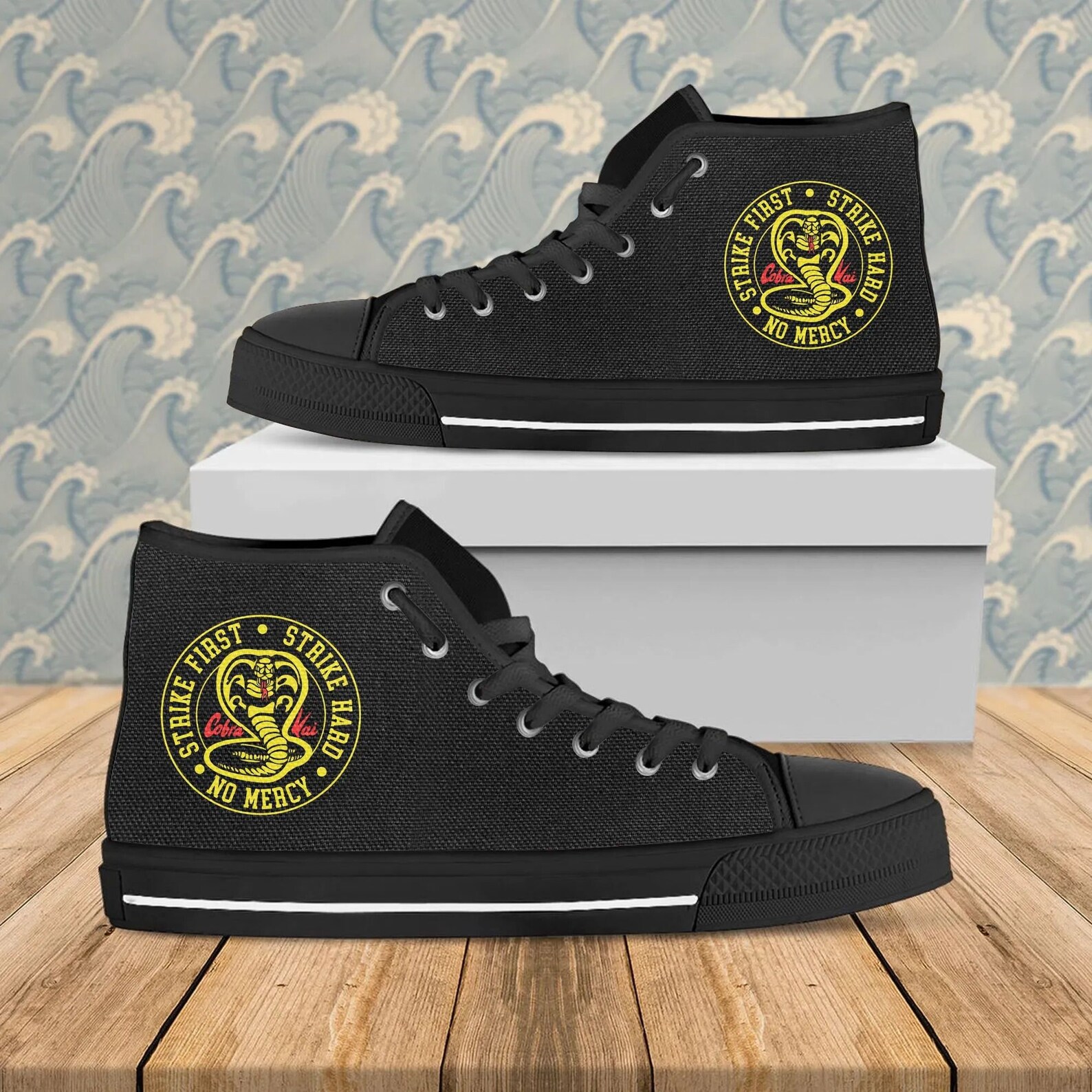 Cobra Kai High top shoes Cobra Kai Gift Karate Kid Tv Show | Etsy