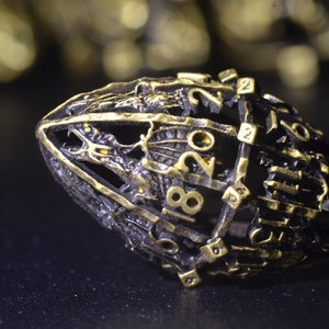 Dragon Egg Metal Dice Set: Hollow Oval D&D Dice