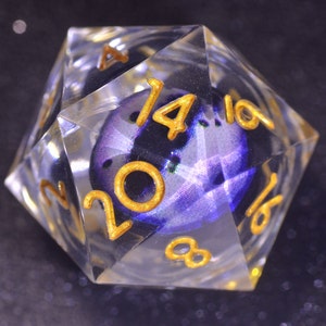 Liquid Core Dragon Eye Dice Set: Sharp Edge Polyhedral RPG Dice