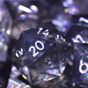 DND Black liquid core dice ,Arcane D&D dice SET, Galaxy dragon dice , Dungeons and Dragons resin dice set ,iridescent Polyhedral dice set