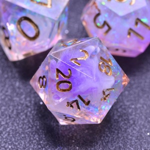 Wizard Purple Polyhedral Dice Set - Sharp Edge Dungeons and Dragons Gaming Set