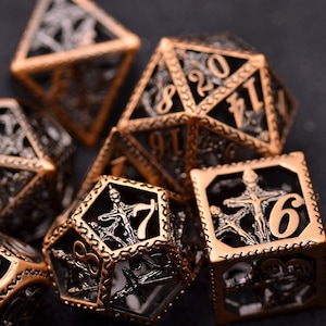 Jesus Saves hollow metal dice | Balanced hollow metal dice |Jesus suffered on the cross dice set | sharp edge metal dice