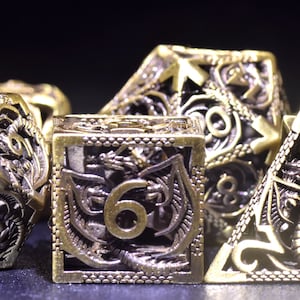 Dragon Hollow metal DND dice set,Dungeons and Dragons dice ,dnd dice steampunk,DICE GIFT