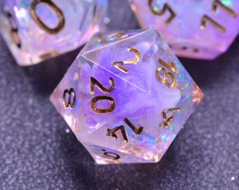 Wizard Purple Polyhedral Dice Set - Sharp Edge Dungeons and Dragons Gaming Set