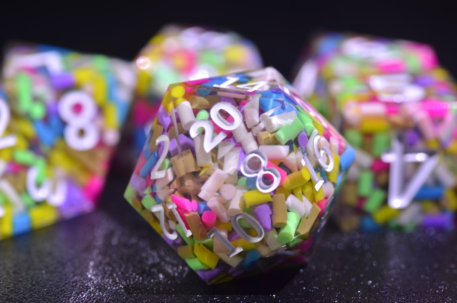 Rainbow Candy DND Dicesharp Edge Dice Set Doublefilled Etsy