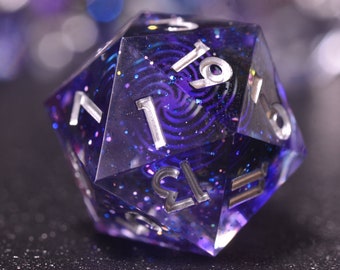 Galaxy  DND Dice set,D&D space dice,Sharp Edge star dice Purple celestial dice,Dungeons and Dragons Polyhedral dice,handmade dice GIFT