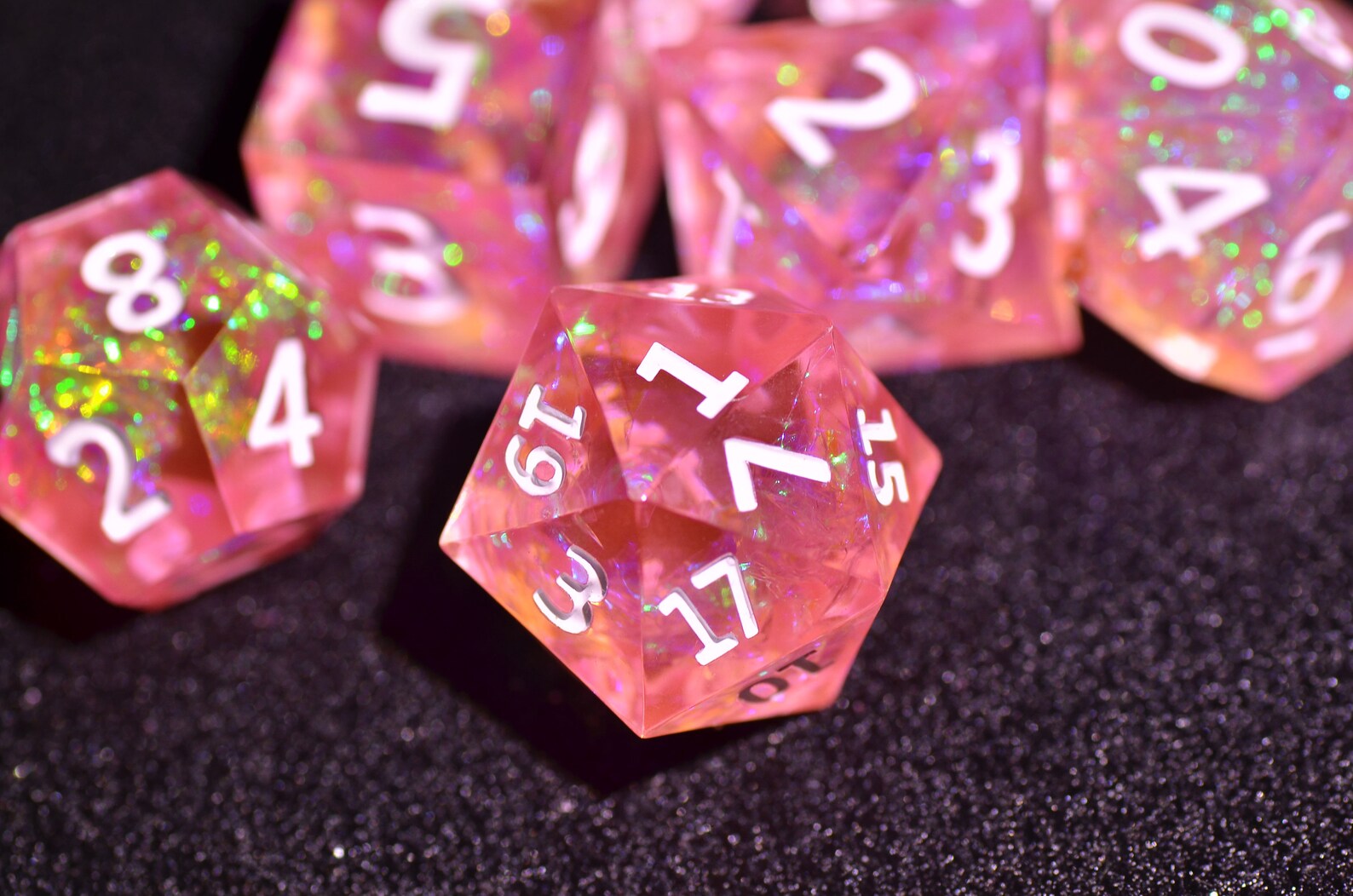 Crystal Pink DND Dice Set D&D Polyhedral Dice Set Light Etsy