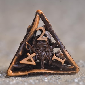 Pirate Skull Hollow Metal Dice set– Skull and Cutlass Design ,Pirate RPG Dice,Unique Dice Gifts