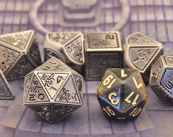 Giant metal dice | Heavy metal dice  | Cthulhu Octopus metal dice set |Dungeons and Dragons polyhedral dice set