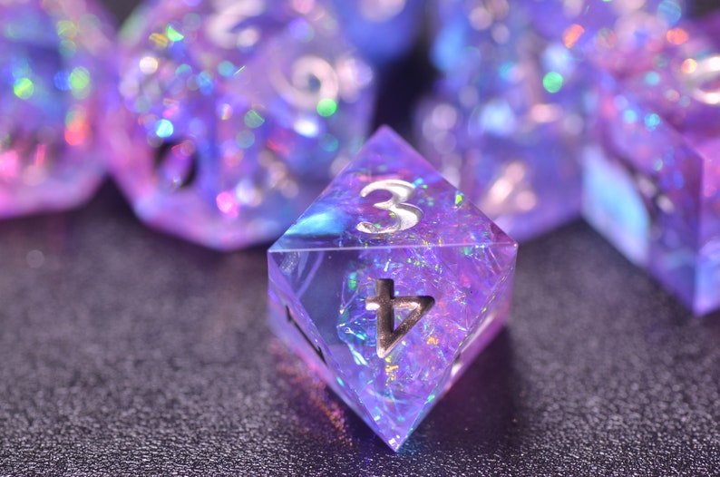 Cyberpunk Dice Set Bluepink Dice Dnd Dice resin Dice Set Etsy