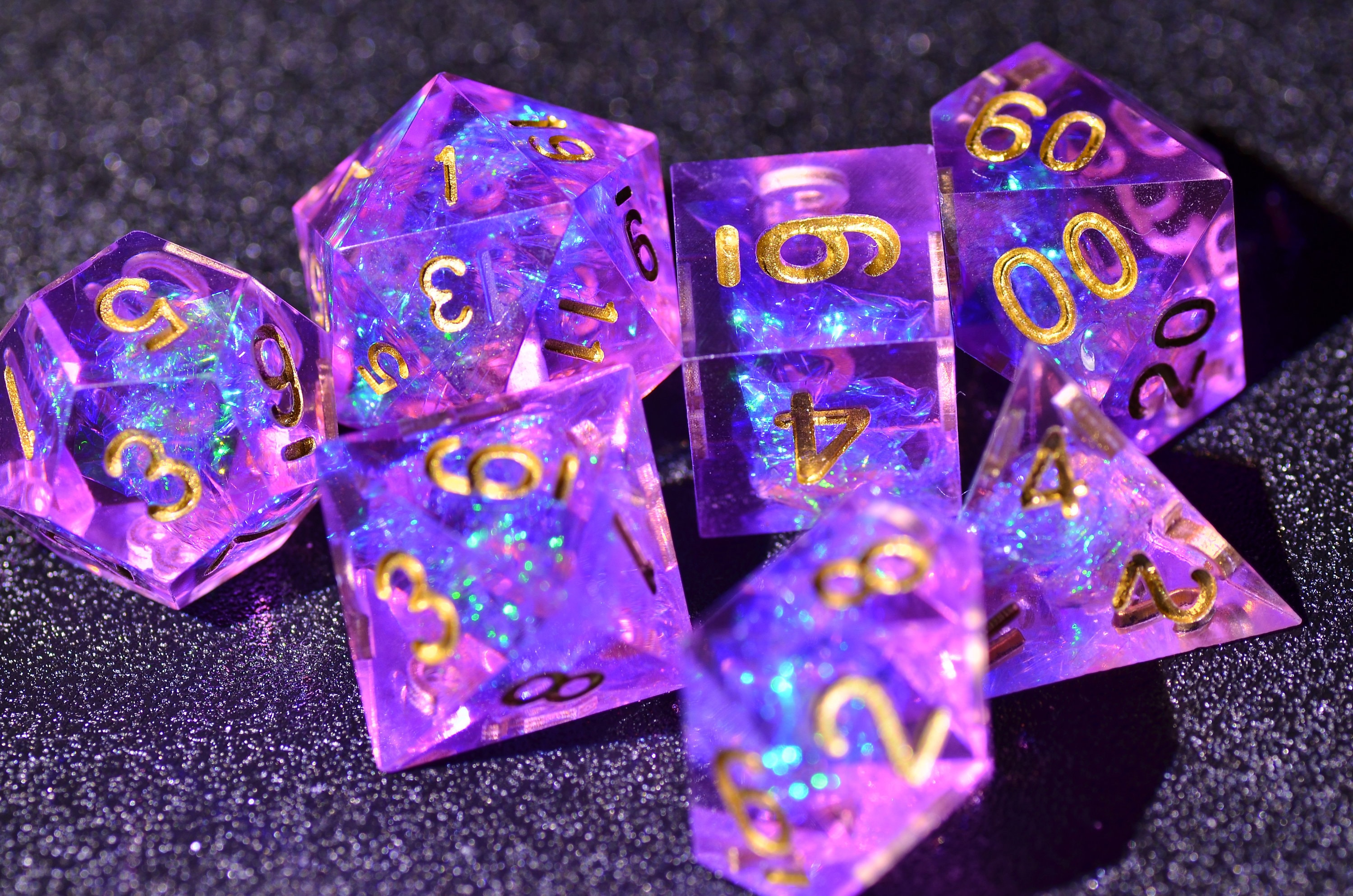 D&D Purple Arcane dice Purple wizard dnd dice holograph Etsy