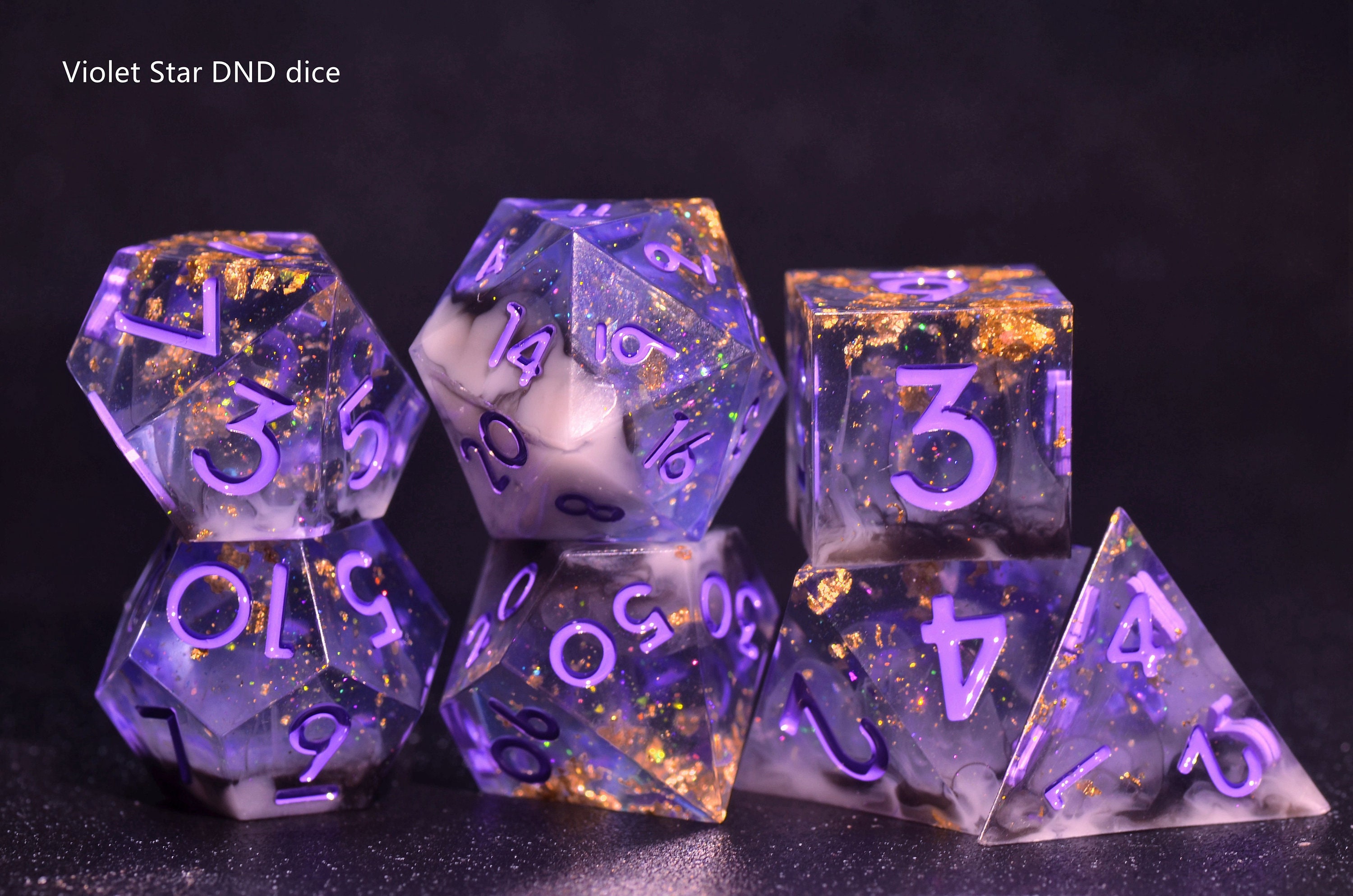 kunst dok Vel Cosmic Starlight DND Dice Galaxy Space Sharp Edge Dice - Etsy