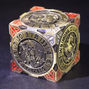 Cube of Force Rotating Dice- Compass Dice with D20 D12 D100  D10 D8 D6 D4,Unique Dice, DND Gift