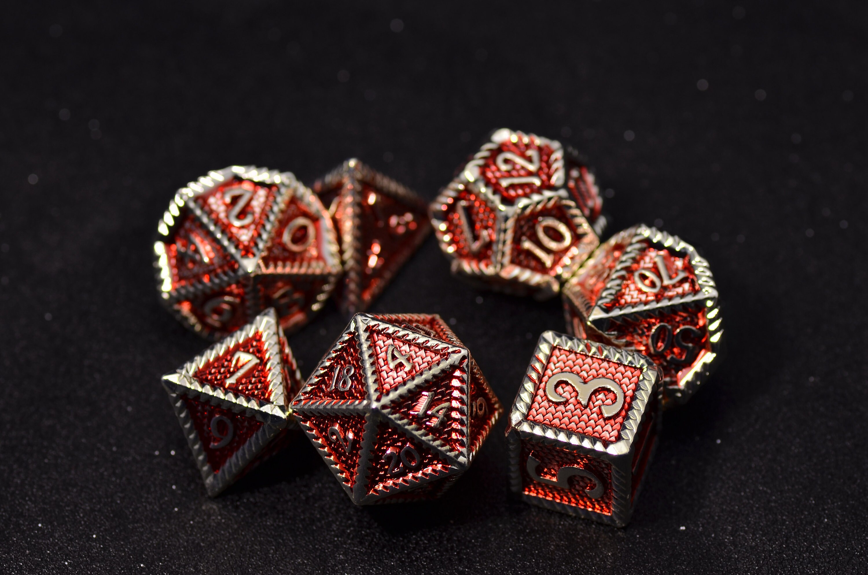 Red Dragon Scale Metal Dice Red Aluminum Gloss Dice Etsy UK