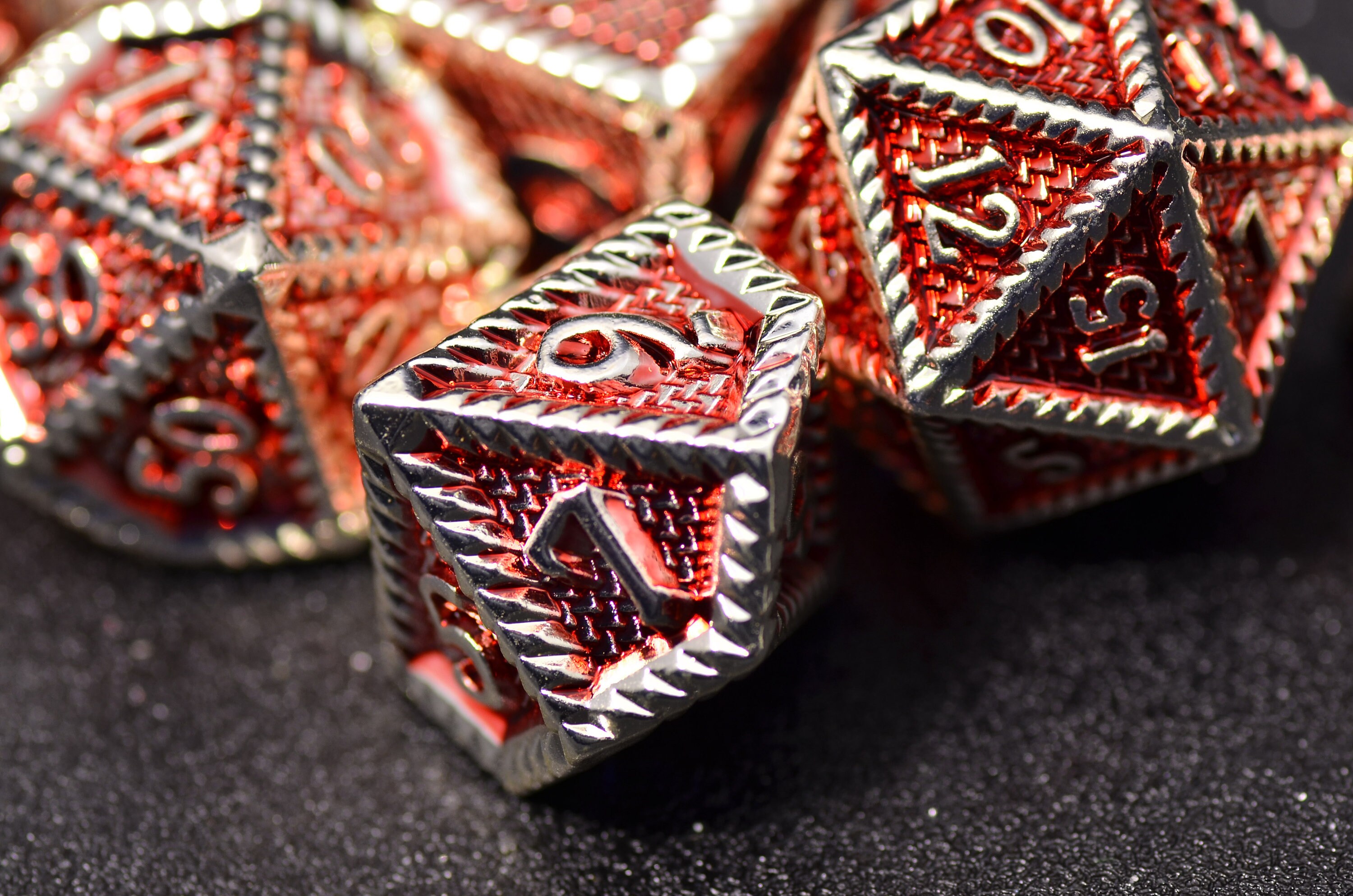 Red Dragon Scale Metal Dice Red Aluminum Gloss Dice Etsy UK