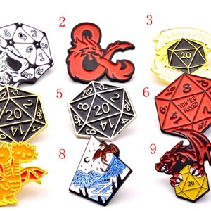 DND pin | dragon breastpin |Fantasy Tabletop RPG Brooch Gift for D&D lovers