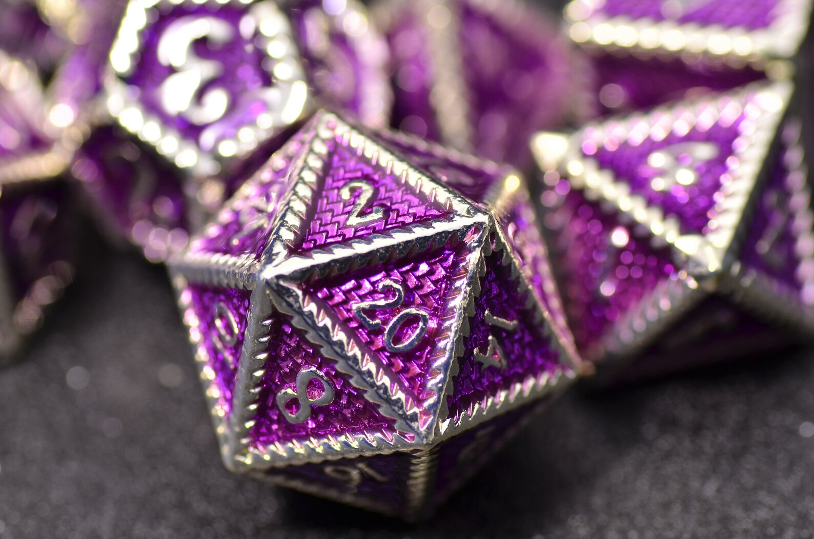 Amethyst Dragon Scale Metal Dice Purple Metal Dnd Dice Etsy