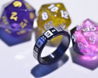 Dungeons and Dragons Würfelring | D20 Würfel Zahlendreher Ring | Lebenszählwürfel | DND Geschenk